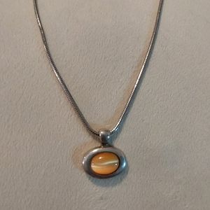 Steal necklace with pendant